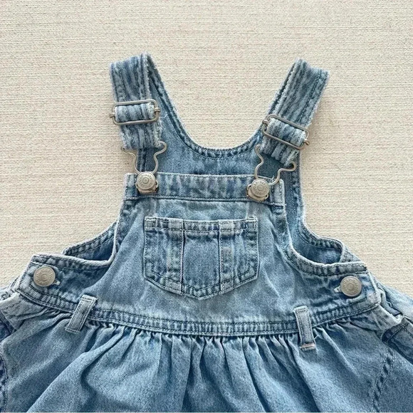 Vintage Baby Gap Denim Jumper Overall Dress Size 6-12 Months - Picture 4 of 6